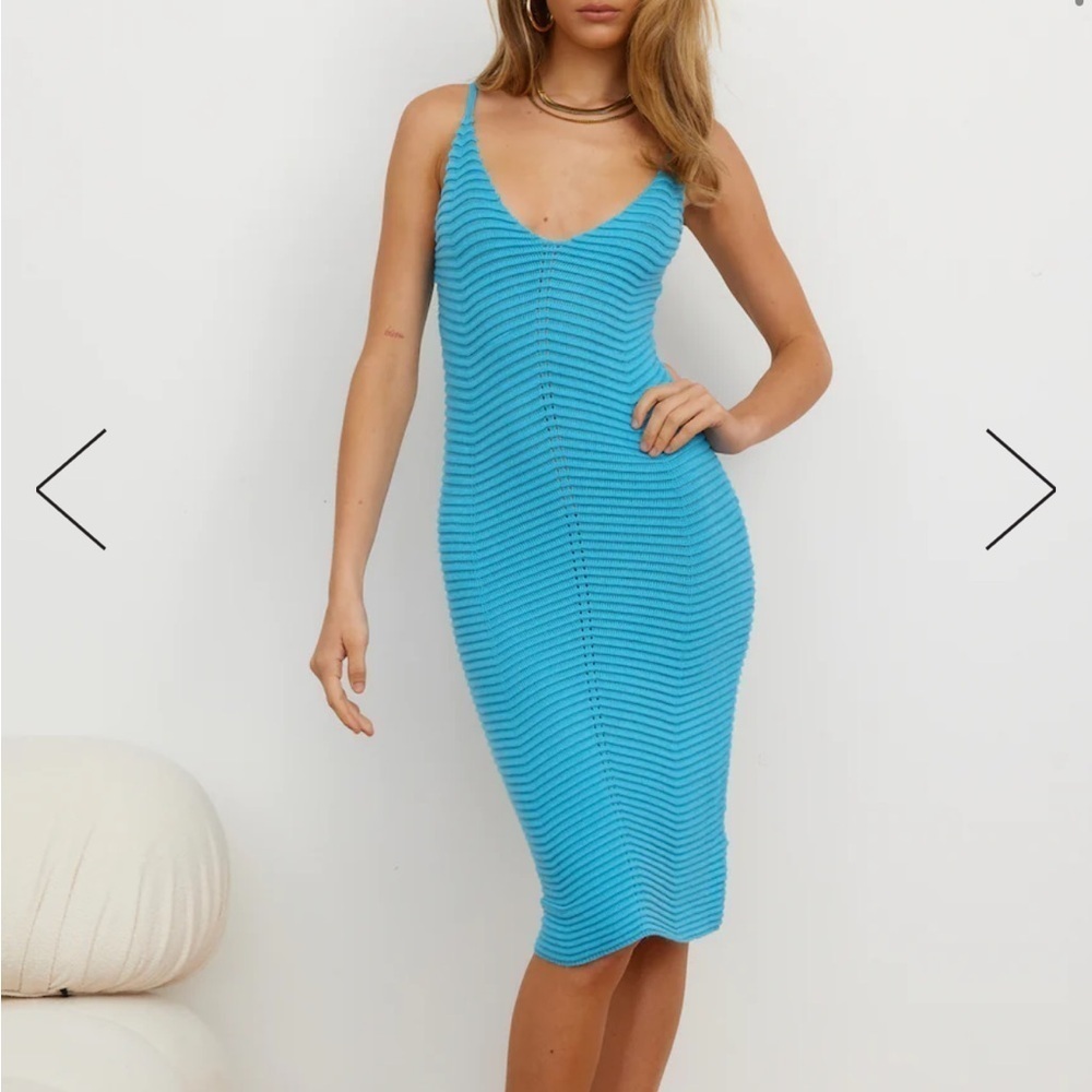 Blue Knit Dress